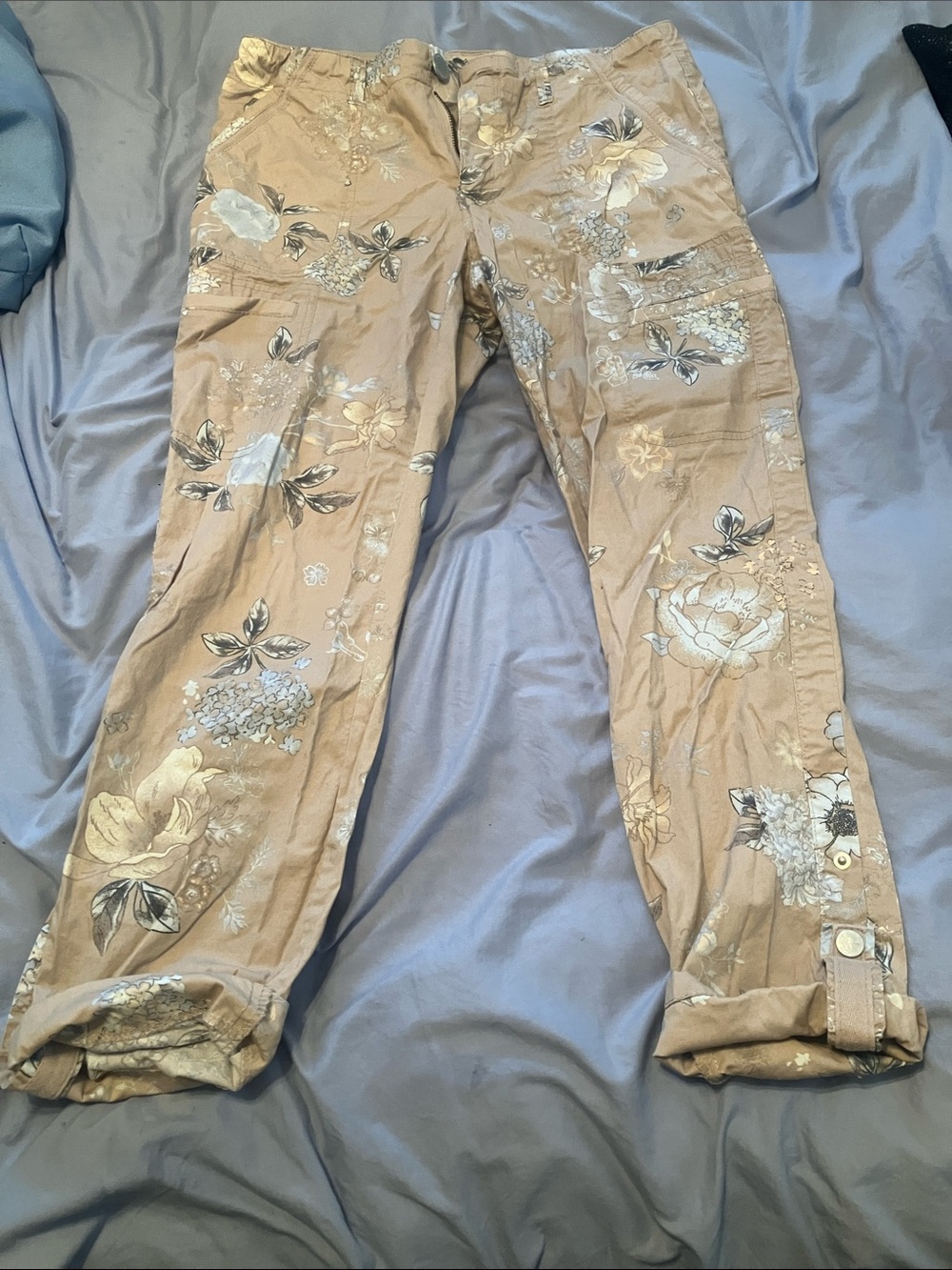 Democracy Taupe Floral Ankle Pants